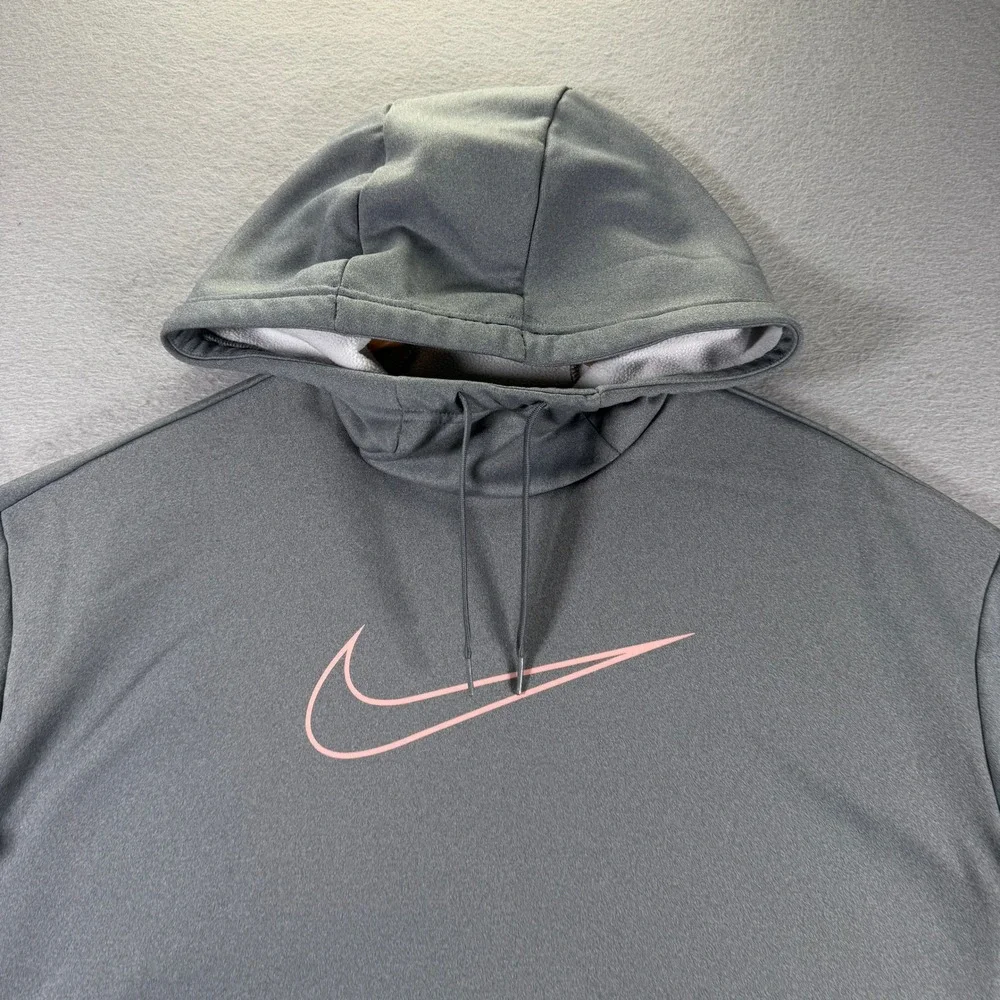 Nike Dri-FIT Gray Hoodie Pullover Therma Fit Women's Medium‎ Athletic Workout